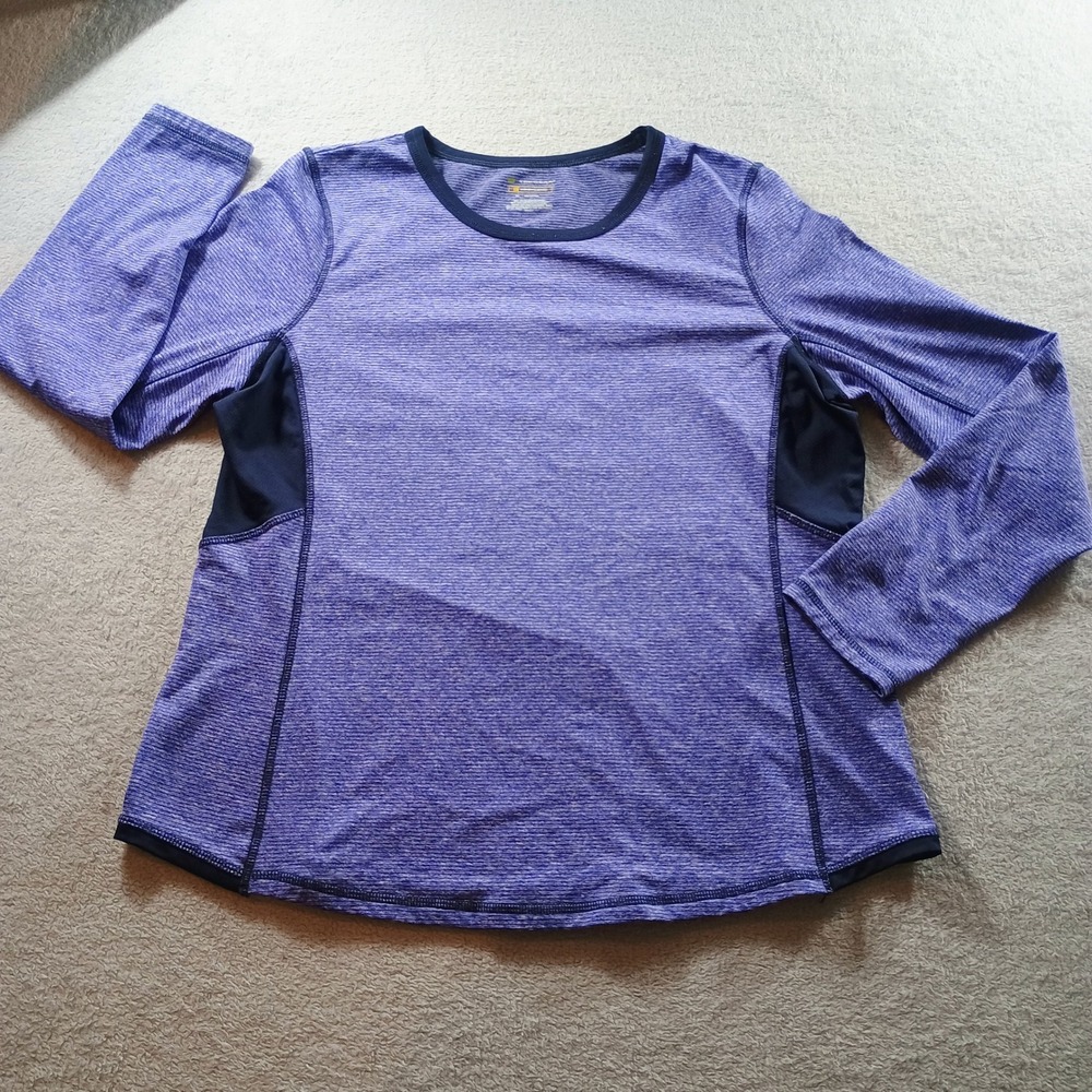 Tek Gear Women Elements Series Purple Space Dye XL Long Sleeve Active Top